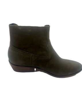 𝅺Frye & Co. Rubie Zip Almond TOE OLIVE Vintage Suede Leather Booties 6M